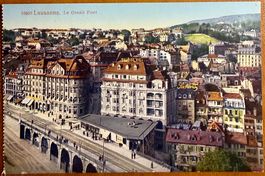 Lausanne - Le Grand - Pont - Belle carte ancienne