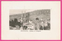 Neuchâtel gel 1920 Château et Collégiale