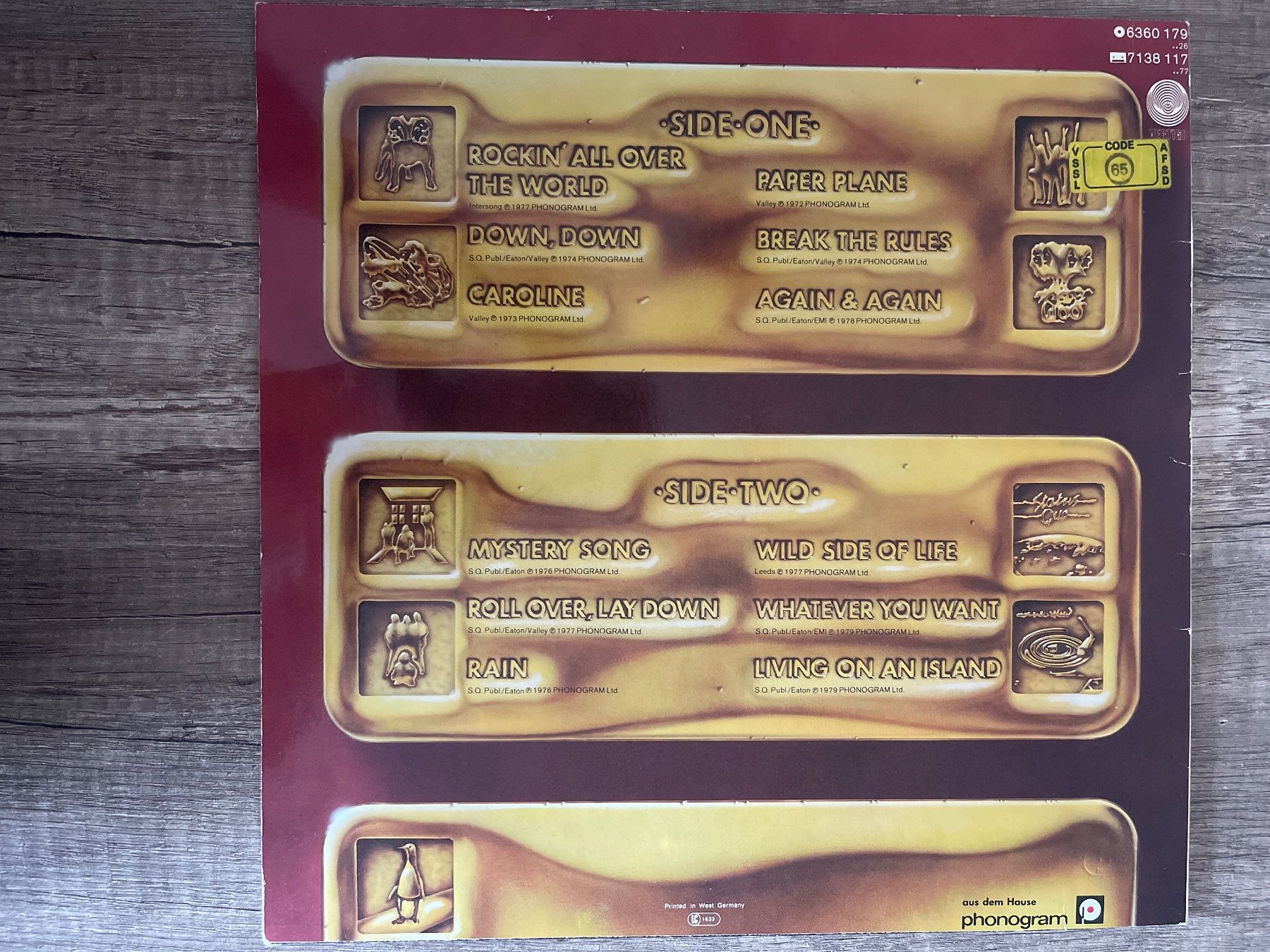 Schallplatten: A584/Status Quo - 12 Gold Bars – Gebraucht aus Frutigen von Philippe_jsp 1