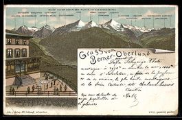 Lithographie Bern, Blick von der Schinigen-Platte auf das Ho