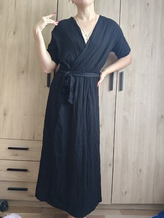 Elegant Black Maxi Wrap Dress - Size XS - Summer Staple!
