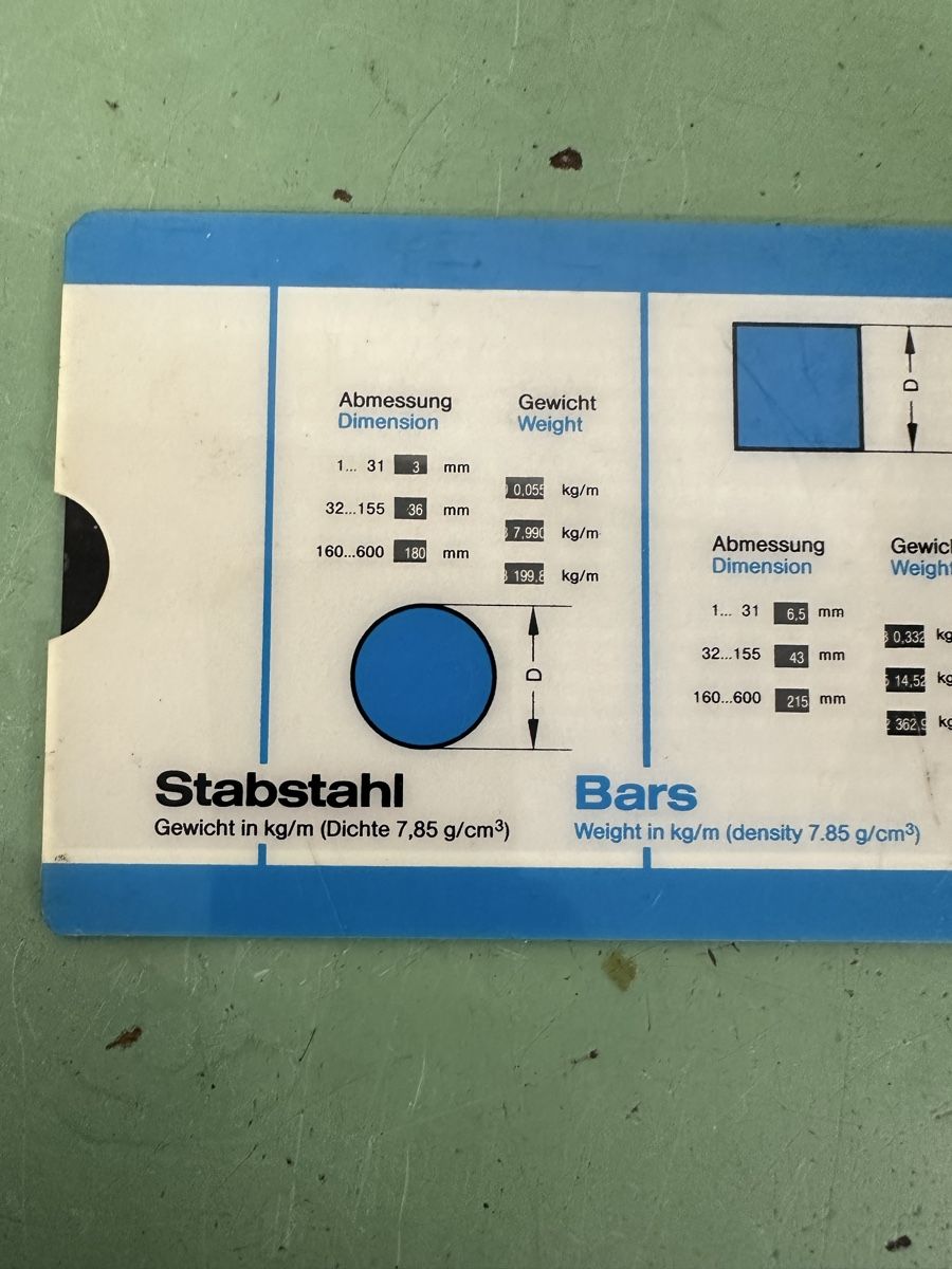 Alle Werkzeuge: Gewichtstabelle. – Gebraucht aus Aarberg von SNMachines 4