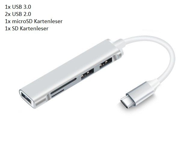 Hub & Switch: 3Port USB-C Hub Card Reader + 2 in 1 SD + microSD (TF) – Nuovo e nell'imballaggio originale da Rorschacherberg venduto da elektrofreak
