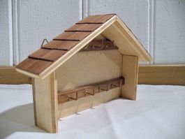 Schlüssel Ablage Holz Dach First Deko Häuschen Kästchen A)