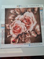 Diamond Painting Bild fix und Fertig mit Rosen u Marienkäfer