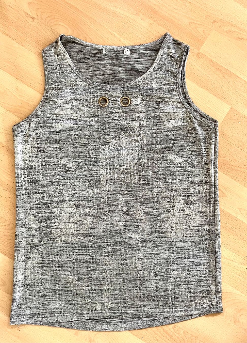 Top: Edles, silbergraues Damen Top, Grösse L – Nuovo (secondo la descrizione) da Schaffhausen venduto da NinaRicardo