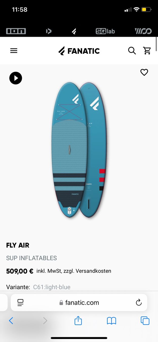 Tavole da surf e di nuoto: Fanatic Fly Air 10'8 – Usato da Zürich venduto da JimP9 3