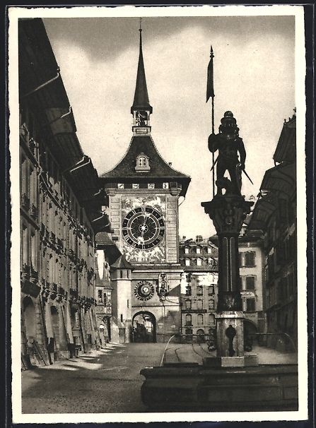 Ansichtskarten: AK Bern, Zeitglockenturm und Brunnen – Gebraucht aus Berlin von bartko-reher