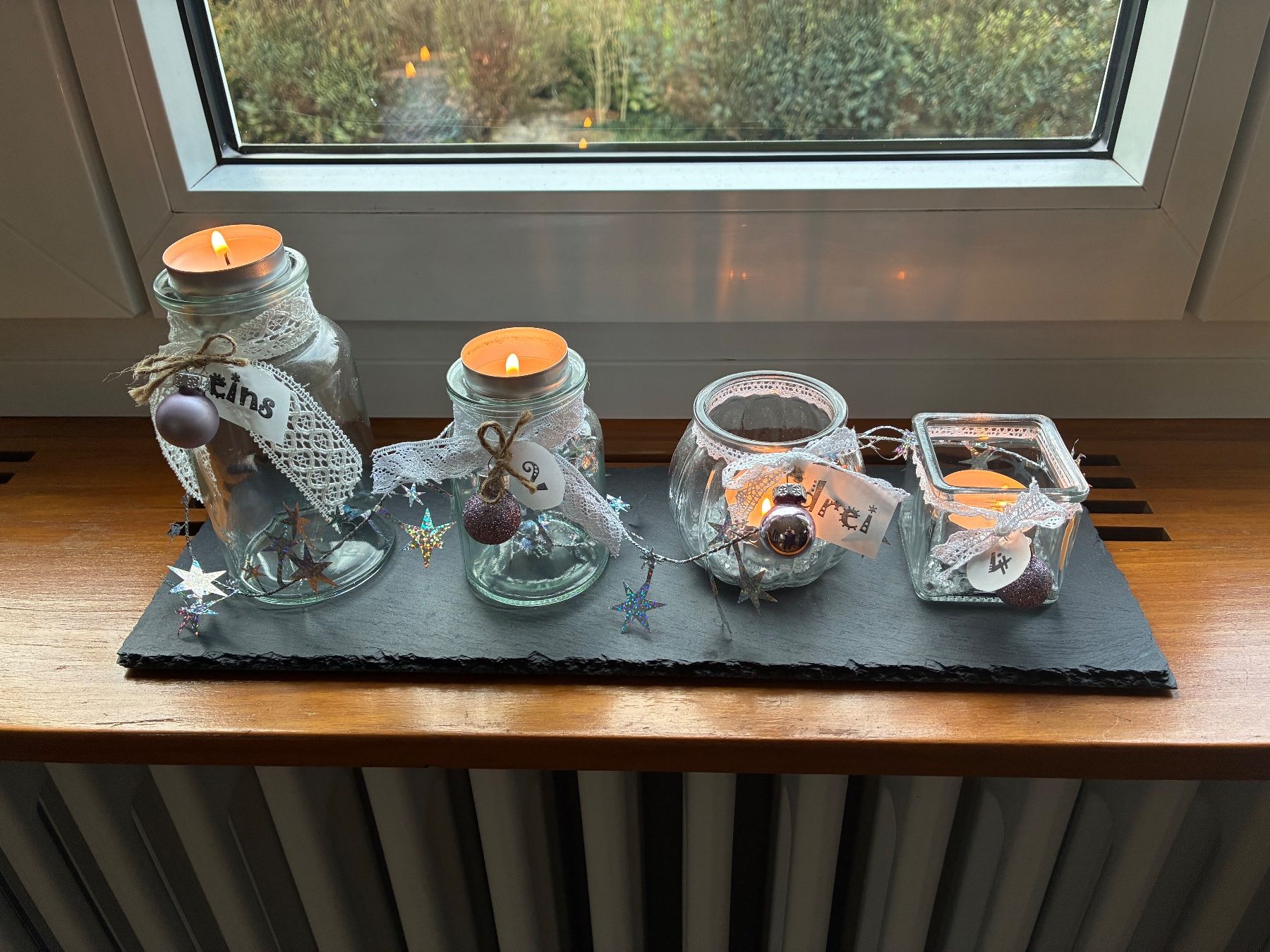 Tutte le decorazioni: Handgemachtes Advents-Windlicht-Set – Usato da Heerbrugg venduto da blubber02