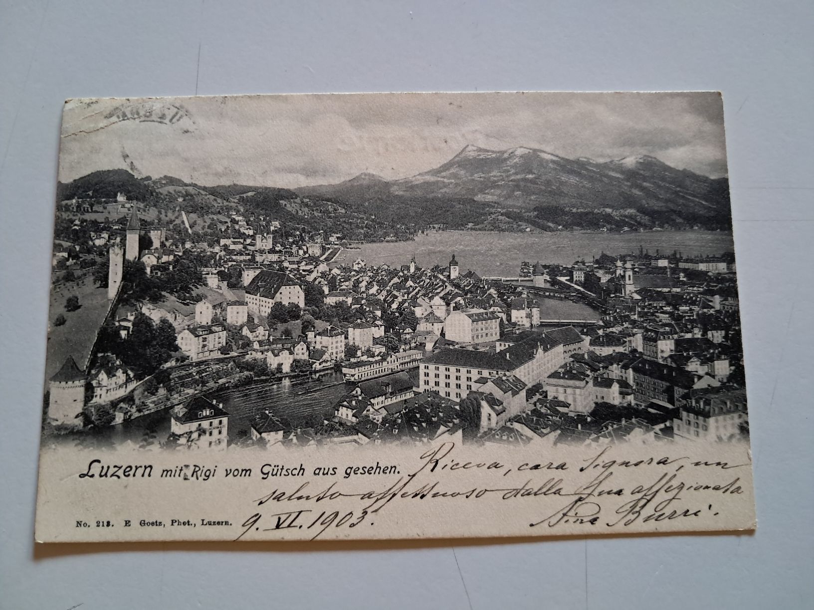 Ansichtskarten: Lucerna con vista del monte Rigi – Gebraucht aus Gorduno von ema_7yhp