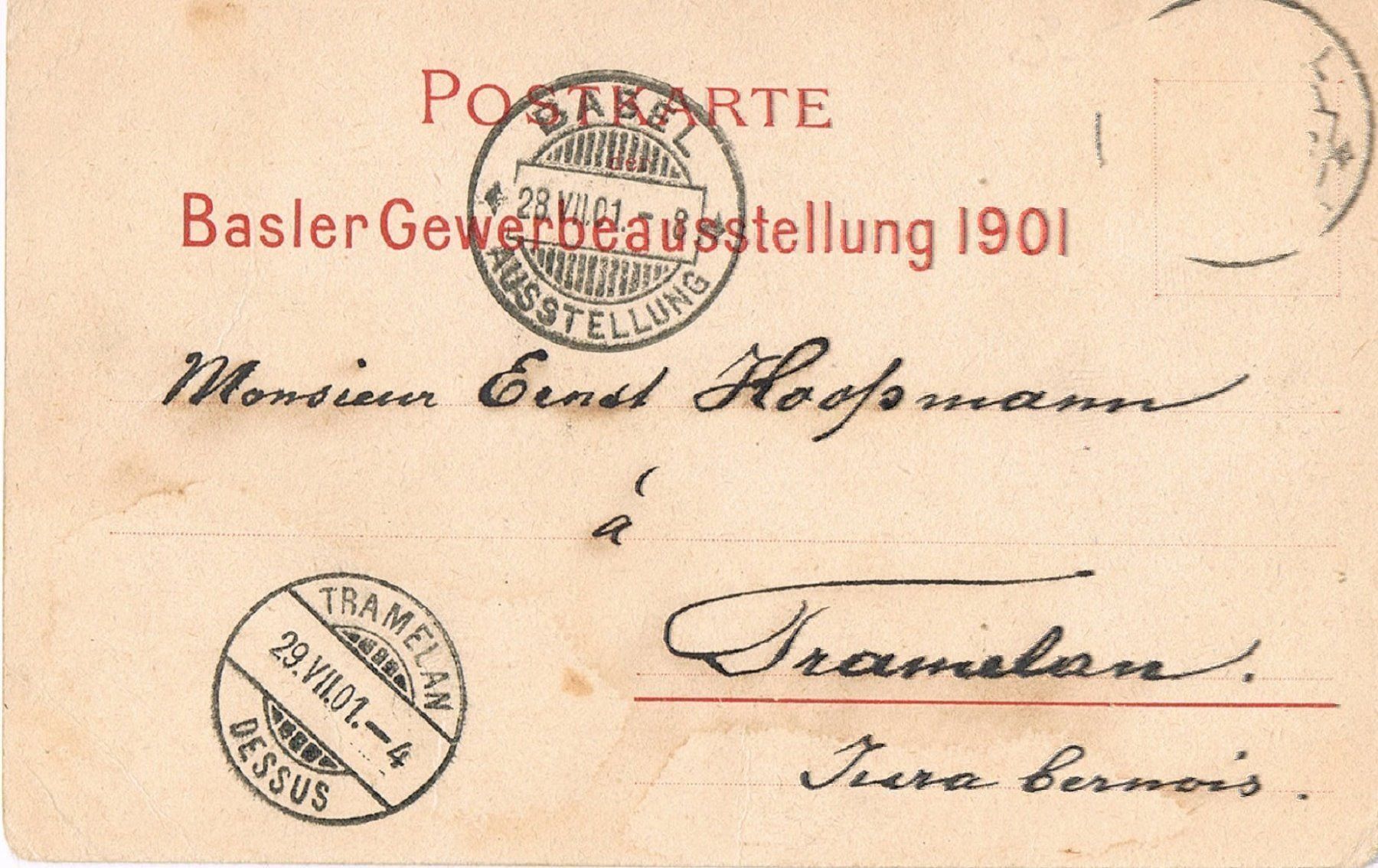 Ansichtskarten: Basler Gewerbe-Ausstellung 1901 – Gebraucht aus Buchs AG von Baerfisch 1
