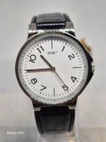 WMC-Uhr, weiß, schwarzes Armband, neu