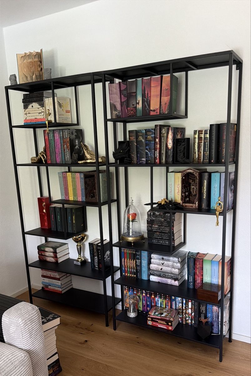 Livique Scaffali: 2x Bücherregal, schwarz, Metall, breit – Usato da Galgenen venduto da sus_sb5s