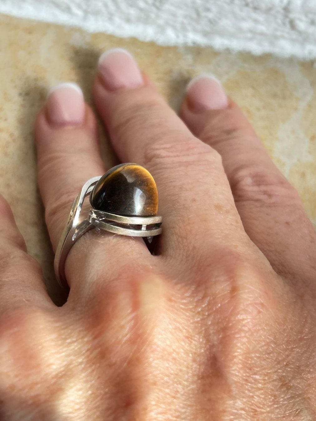 Anelli: Tigerauge Ring, Silberring (54) – Usato da Laufen venduto da Bellavitaboom 1