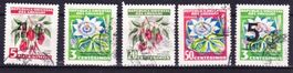 5 Timbres Uruguay  rares - 1954-59 - Fleurs Exotiques - Obl.