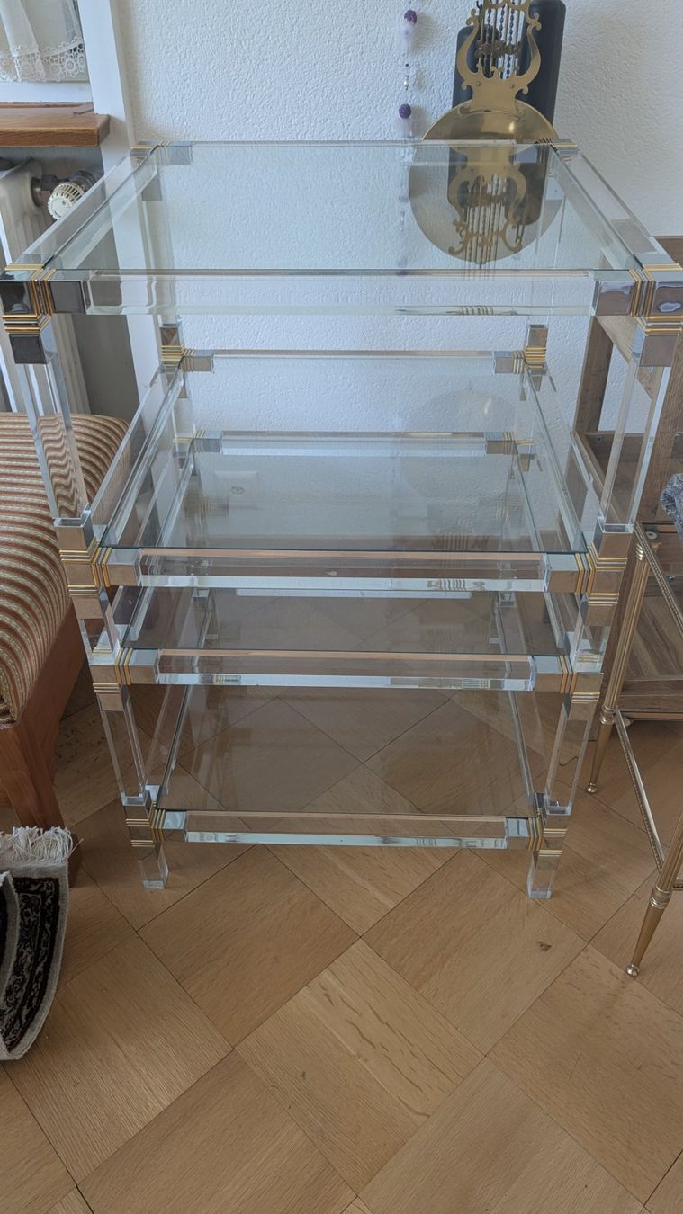 Tables: Zwei Kunstglastische mit Glasplatten – D'occasion à Ittigen par stoney63 4