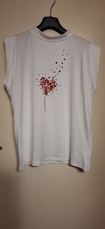 t-shirt femme blanc à motif, taille L
