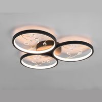 LED Deckenleuchte, Schwarz, 62 cm Ø