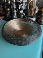 Deko Schale Drahtspiralen mit Kugeln gold-schwarz 35cm