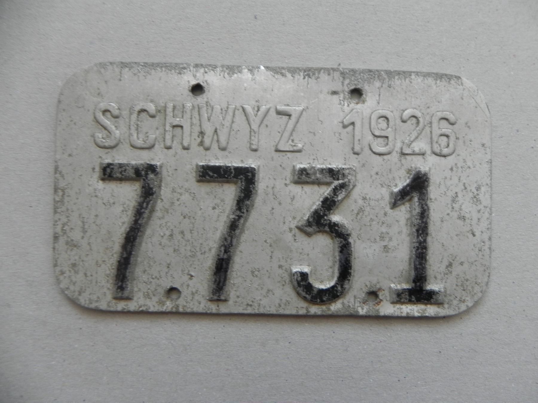 Insegne: Velonummer SZ 26 Schwyz 1926 Geschenk – Usato da Siebnen venduto da krimsie