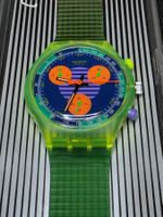 🌈 MINT Swatch SCJ100 Neo Wave Chrono 1991 UV