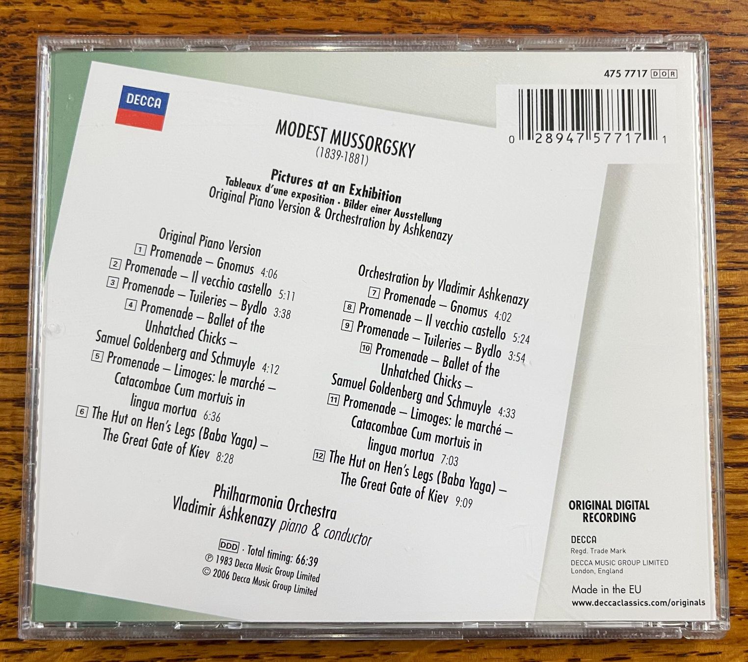CD: Mussorgsky - PICTURES AT AN EXHIBITION CD – Usato da Oftringen venduto da Vucki 1