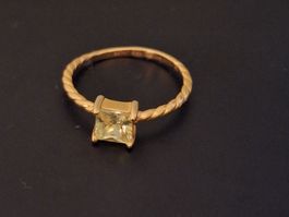 CITRIN RING SILBER 925 Gelbgold 16.5mm