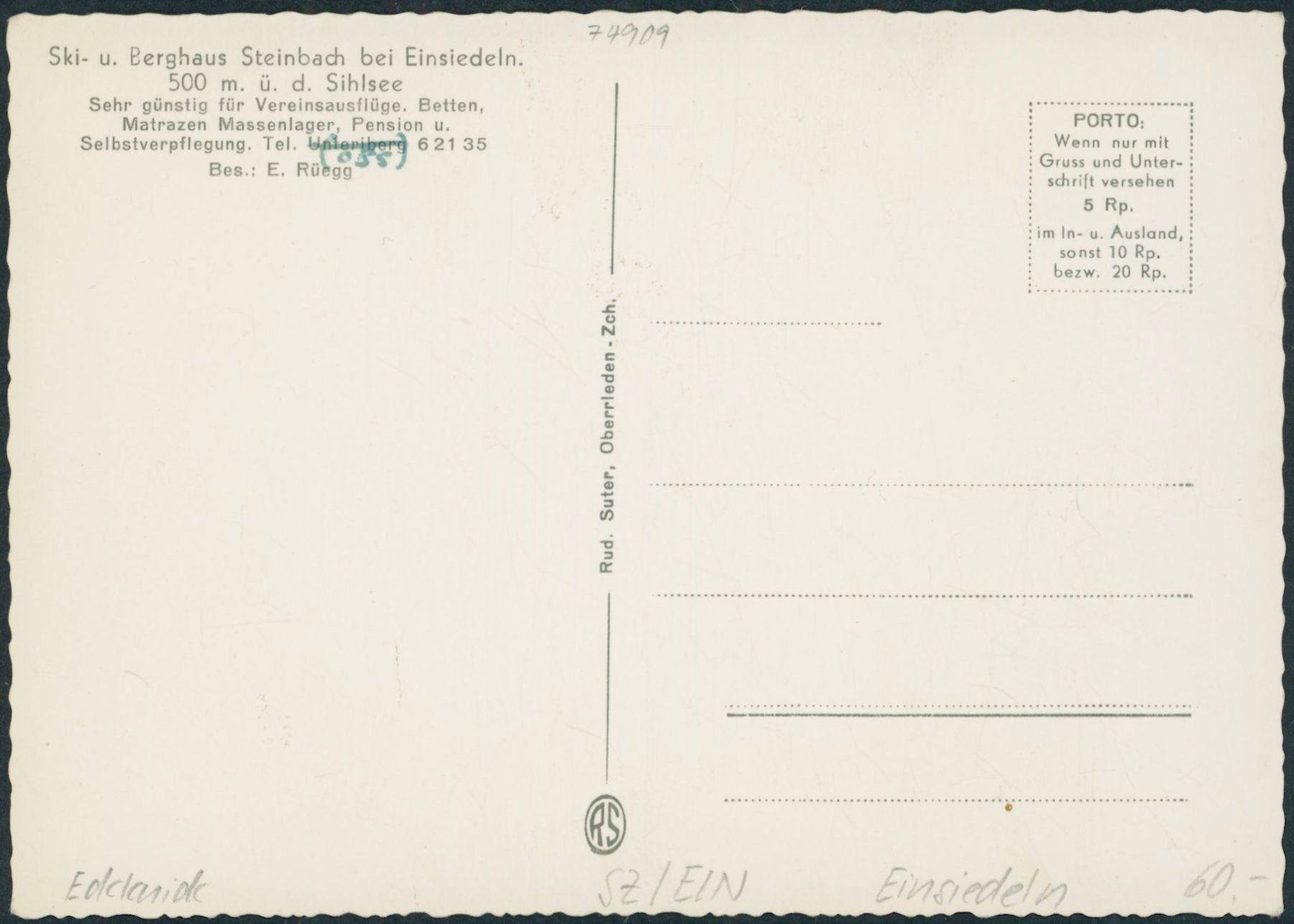 Cartoline postali: SZ Einsiedeln – Nuovo (secondo la descrizione) da Schindellegi venduto da masutka7 1