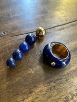 Lapislazuli-Gold Ring und Ohrring