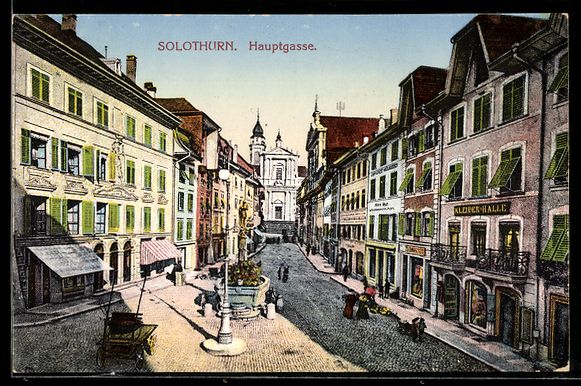 Cartoline postali: AK Solothurn, Hauptgasse, 1914 – Usato da Berlin venduto da bartko-reher