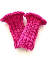 Handgestrickte Pulswärmer / Stulpen, pink, neu
