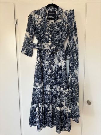 SAMANTHA SUNG Sommerkleid blau weiss 36