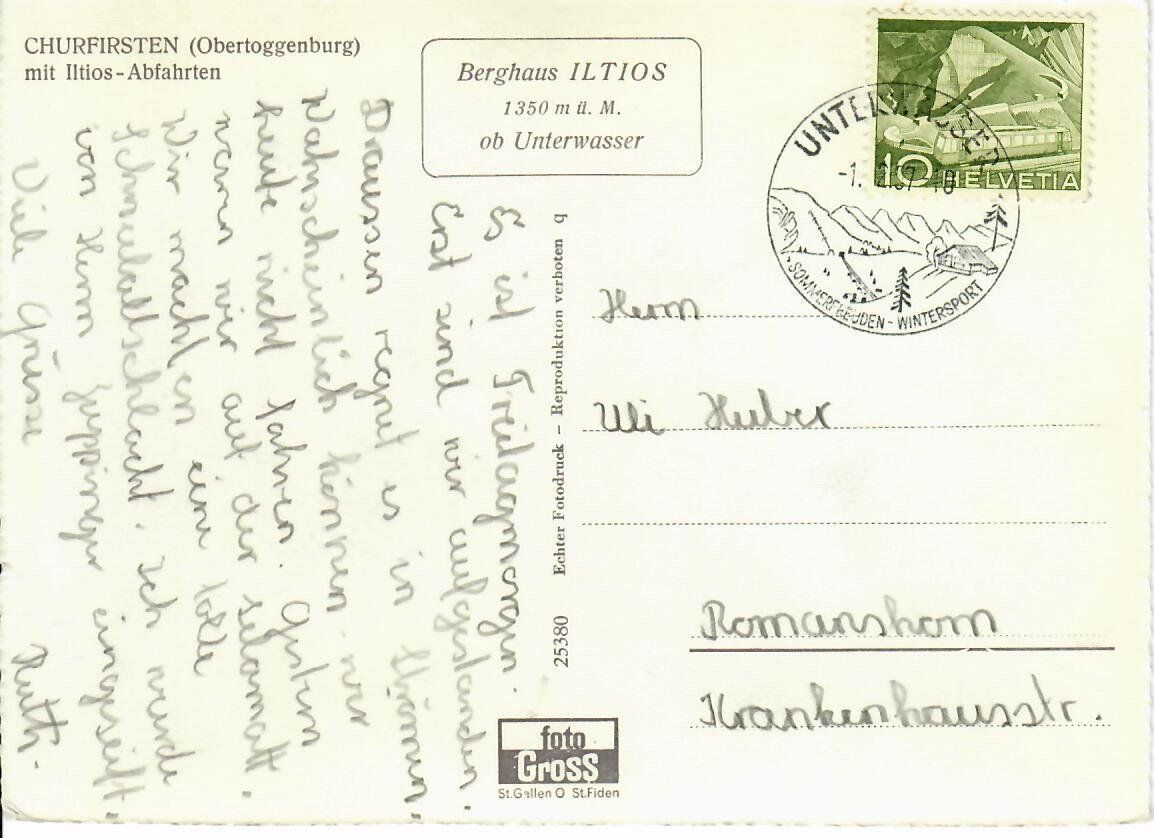 Cartoline postali: Churfirsten – Usato da Hochdorf venduto da Ziegel-16 1