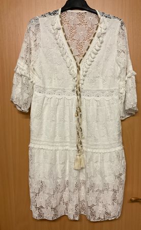 Sommerliches Kleid aus Spitze, weiss,  one size, neuwertig