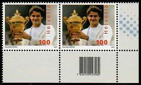 Tutti i francobolli: Roger Federer seltene Abart! – Nuovo (secondo la descrizione) da Heerbrugg venduto da Swissphila 1