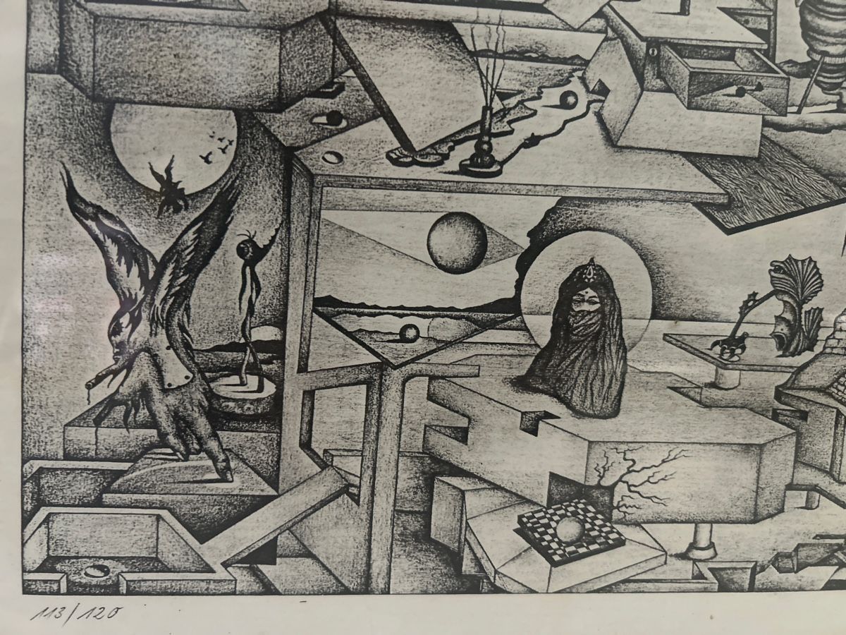 Grafica & Litografie: Surreale Grafik "Metamorphose", gerahmt – Usato da Glarus venduto da KunstWerkEr-LS87 2