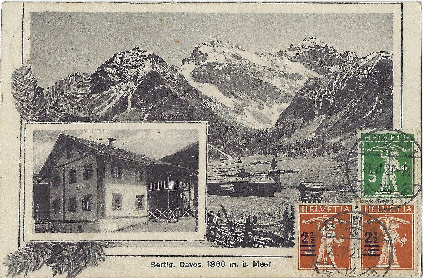 Cartoline postali: Sertig,  Davos.  1860  m.  ü.  Meer – Usato da Bütschwil venduto da Jackson1A