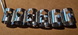 Alessi 6 Serviettenringe aus Edelstahl
