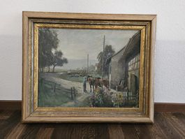 Werner Schaad (1905-1977) original Ölgemälde 1945 Bauernhof