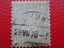 1878 Sitzende: Nr.42 Voll-Stempel von CHUR (GR), Kat: 220.-+