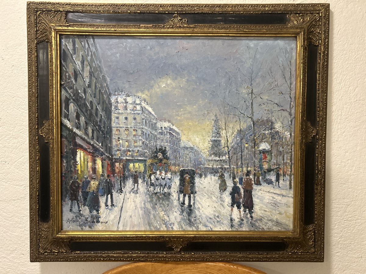 Dipinti: Winterliches Paris Ölgemälde Signiert, 60x50cm – Usato da Glarus venduto da KunstWerkEr-LS87