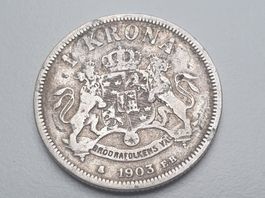 🇸🇪 Schweden 1 Krona 1903 Oscar II KM#760 Silber