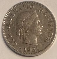 Schweizer 10 Rappen Münze 1931 B guter Erhaltungszustand