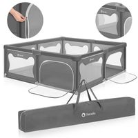 Lionelo Spielgitter Laufgitter grau mit Tasche