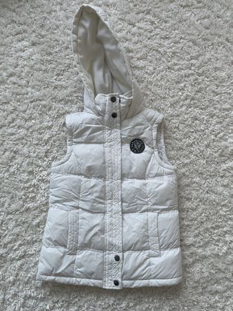 Gilet sans manches Clockhouse blanc avec capuche Taille XS