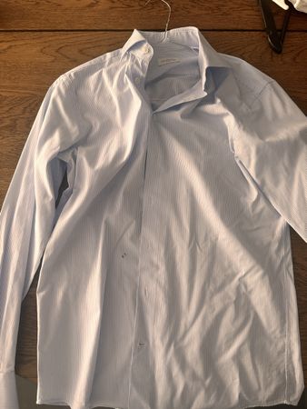 Pelikamo Shirt, Size 39, Light Blue Striped - Perfect Fit!