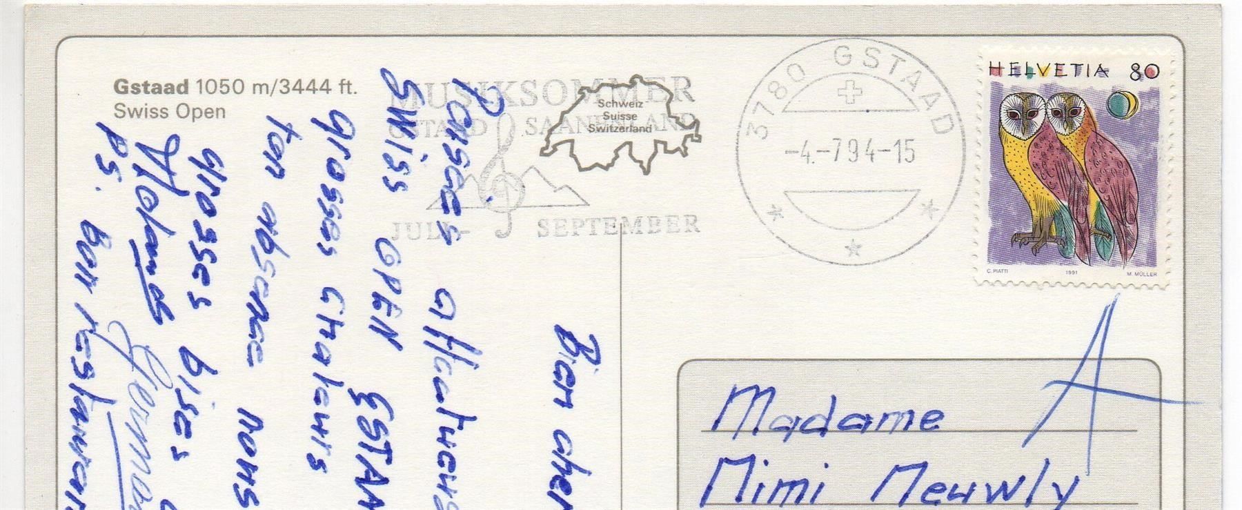 Cartoline postali: GSTAAD Tennis Swiss Open – Usato da Jona venduto da philajona 1
