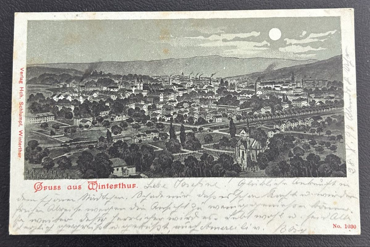 Ansichtskarten: Gruss aus Winterthur Mondkarte – Gebraucht aus Horw von Tellbub