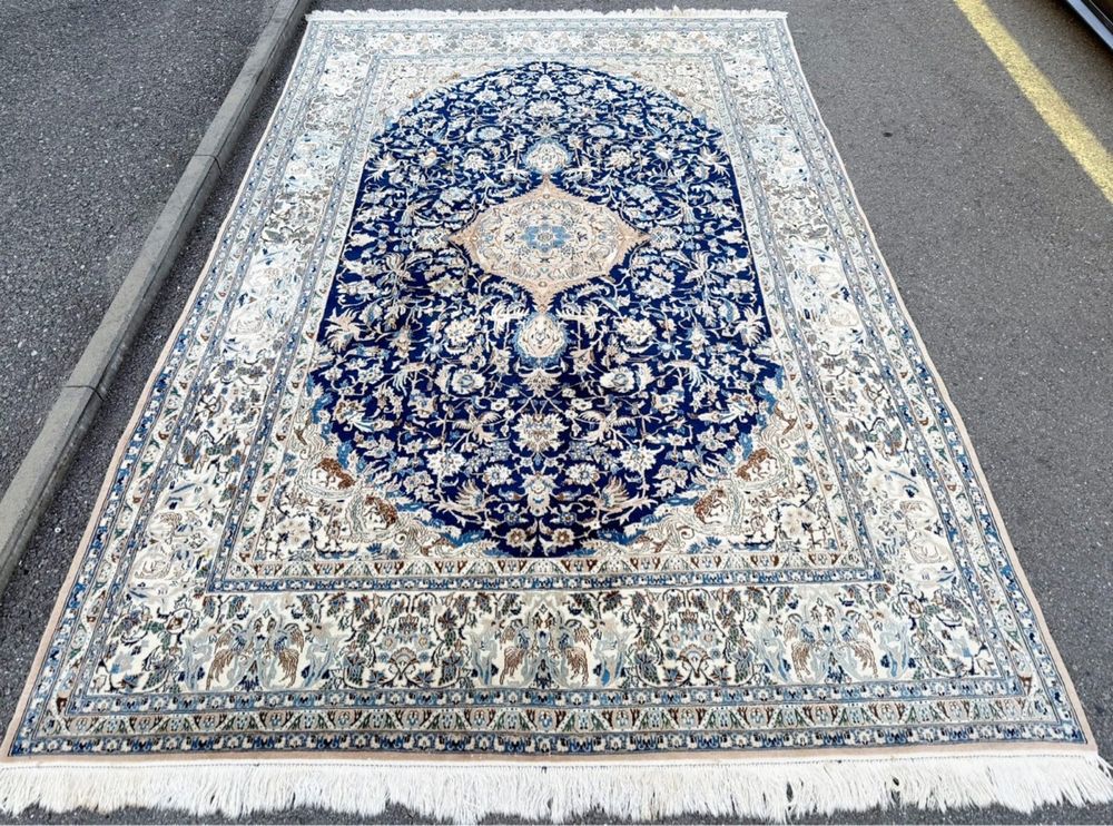 Tapis Persan Coureur Nain Fait Main - 317x78 Cm En Laine/coton, Beige - Tissé à La Main