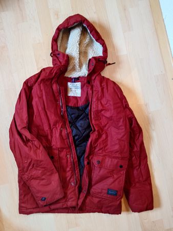 Warm gefütterte rote Parka Jacke von DB Supply No. 1 Gr. S